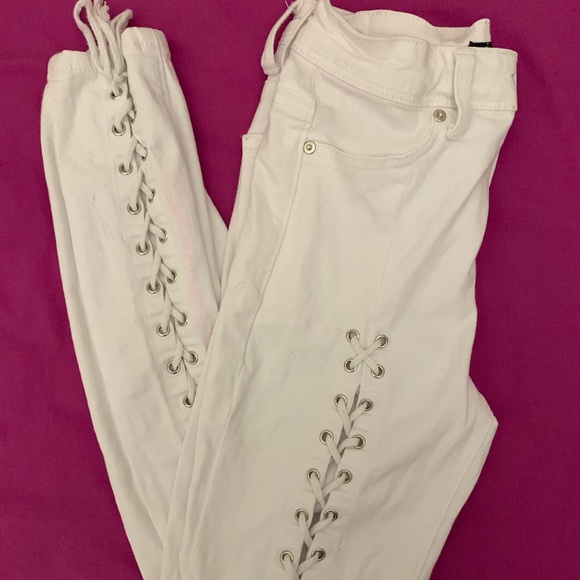 Fashion Nova Denim - Fashion Nova Lace Up Jeans